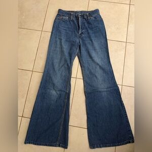 Vintage 1970s Levi's Dark Blue Wide-Leg Flare Jeans